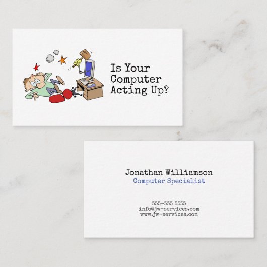 Funny Informal Computer Specialist Visitekaartje (Voorkant / Achterkant)