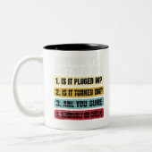 Funny Information Technology Technische ondersteun Tweekleurige Koffiemok (Links)