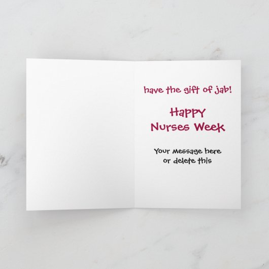 Funny Injection Happy Nurses Week Thank You Card Bedankkaart (Binnen)