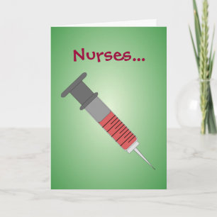 Funny Injection Happy Nurses Week Thank You Card Bedankkaart