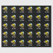 Funny Insect Bee Pun Dark BG Cadeaupapier (Vlak)