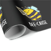 Funny Insect Bee Pun Dark BG Cadeaupapier (Rol Hoek)