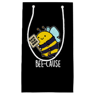 Funny Insect Bee Pun Dark BG Klein Cadeauzakje