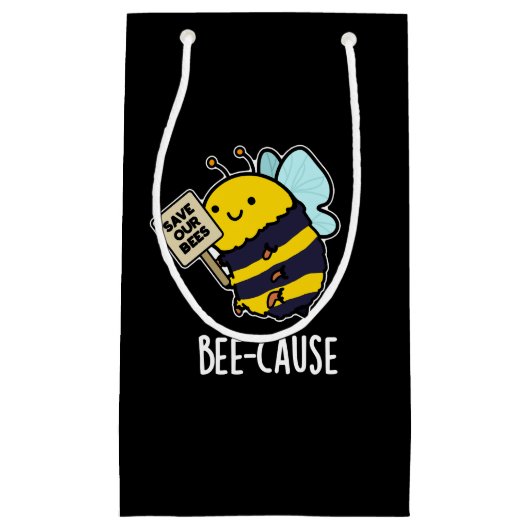 Funny Insect Bee Pun Dark BG Klein Cadeauzakje (Voorkant)