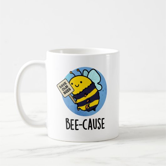 Funny Insect Bee Pun Koffiemok (Links)