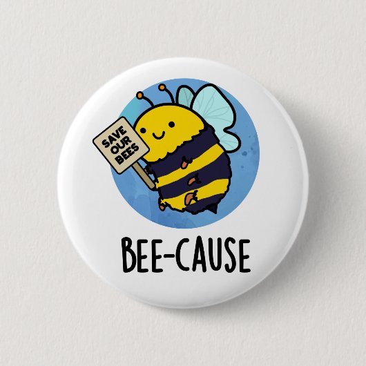 Funny Insect Bee Pun Ronde Button 5,7 Cm (Voorkant)
