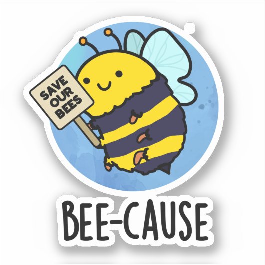 Funny Insect Bee Pun Sticker (Voorkant)