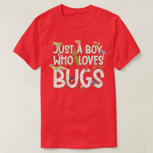 Funny Insect gewoon een jongen die van buik houdt T-shirt (Design voorkant)