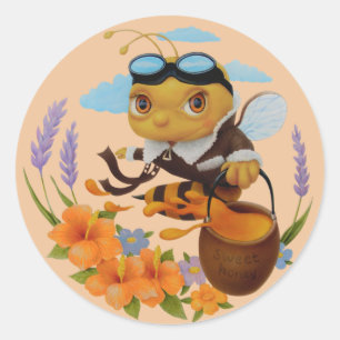 Funny Insect - schattige honingbijen Ronde Sticker