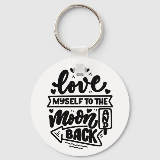 Funny Inspirerend Calligraphy Button Sleutelhanger (Voorkant)
