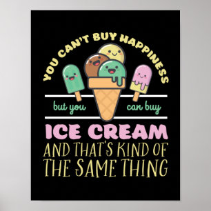 Funny Inspirerend Ice Cream Life Quote Summer Poster