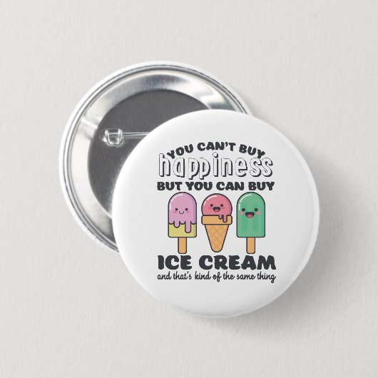 Funny Inspirerend Ice Cream Life Quote Summer Ronde Button 5,7 Cm (Voorkant /achterkant)