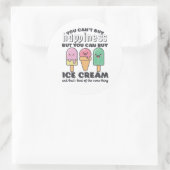 Funny Inspirerend Ice Cream Life Quote Summer Ronde Sticker (Tas)