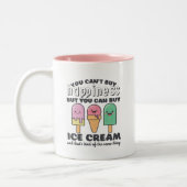 Funny Inspirerend Ice Cream Life Quote Summer Tweekleurige Koffiemok (Links)
