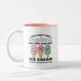 Funny Inspirerend Ice Cream Life Quote Summer Tweekleurige Koffiemok