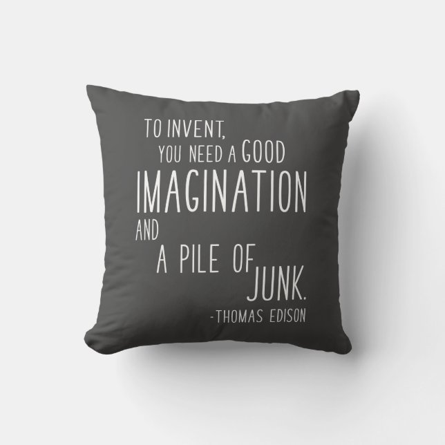 Funny Inspirerend Imagination Inventor Quote Kussen (Voorkant)