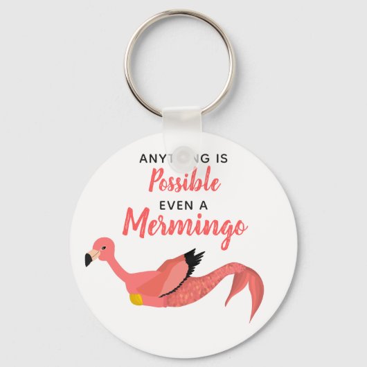 Funny Inspirerend Mermaid Flamingo Mermingo Sleutelhanger (Voorkant)