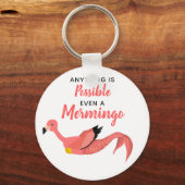 Funny Inspirerend Mermaid Flamingo Mermingo Sleutelhanger (Voorkant)