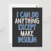 Funny Insulin Diabetic Joke Diabetes Awareness Briefkaart (Voorkant / Achterkant)