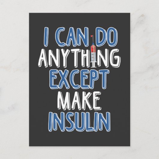 Funny Insulin Diabetic Joke Diabetes Awareness Briefkaart (Voorkant)