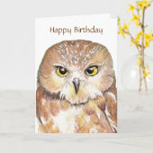 Funny Insult Owl Birthday Card Kaart (Gele Bloem)