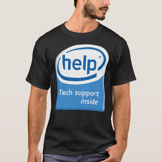 Funny Intel Parody Logo Computer Tech Support Esse T-shirt (Voorkant)