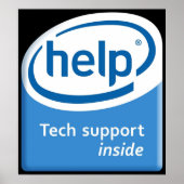Funny Intel Parody Logo Computer Tech Support Poster (Voorkant)