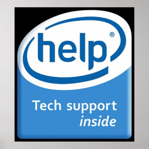 Funny Intel Parody Logo Computer Tech Support Poster