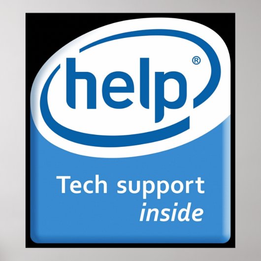 Funny Intel Parody Logo Computer Tech Support Poster (Voorkant)