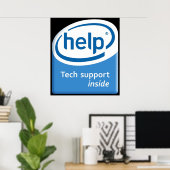 Funny Intel Parody Logo Computer Tech Support Poster (Thuiskantoor)
