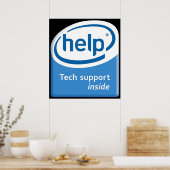 Funny Intel Parody Logo Computer Tech Support Poster (Keuken)