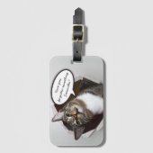 Funny Interruption Cat Personalized Message Bagagelabel (Voorkant (verticaal))