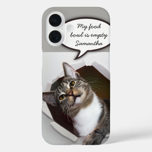 Funny Interruption Cat Personalized Message Case-Mate iPhone Case (Achterkant)