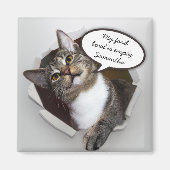 Funny Interruption Cat Personalized Message Magneet (Voorkant)