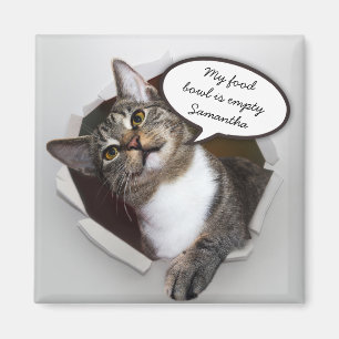 Funny Interruption Cat Personalized Message Magneet