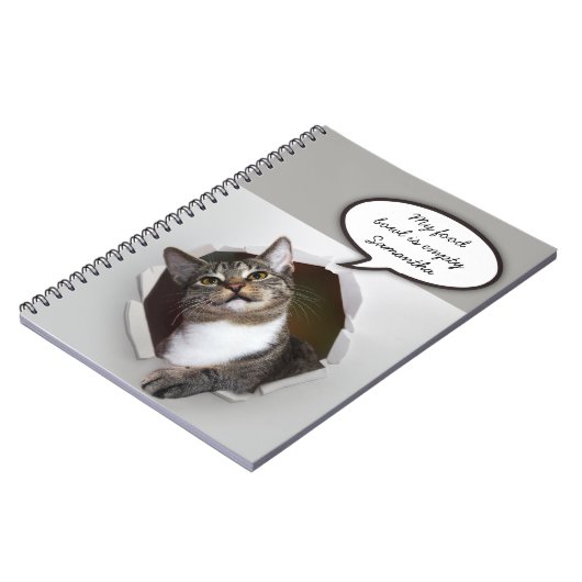 Funny Interruption Cat Personalized Message Notitieboek (Linkerzijde)