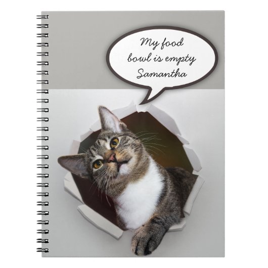 Funny Interruption Cat Personalized Message Notitieboek (Voorkant)