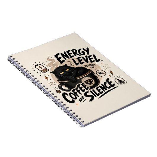 Funny Introvert Black Cat Notebook Notitieboek (Rechterzijde)