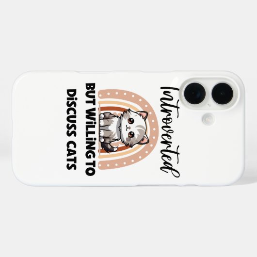 Funny Introvert Cat Lover Quote Case-Mate iPhone Case (Achterkant (horizontaal))
