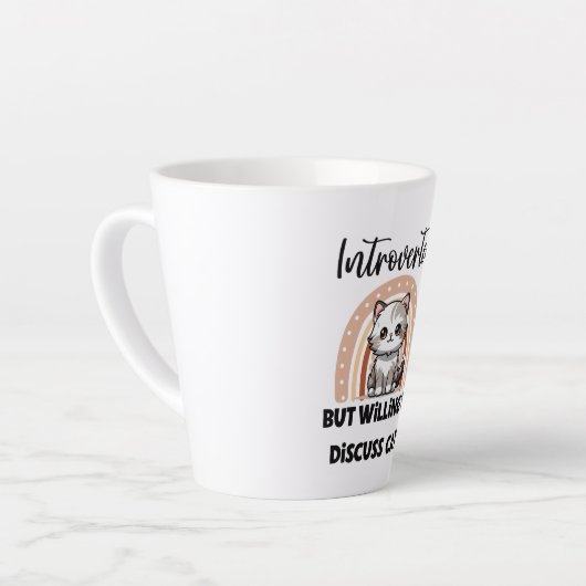 Funny Introvert Cat Lover Quote Latte Mok (Linkerhoek)