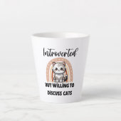 Funny Introvert Cat Lover Quote Latte Mok (Voorkant)