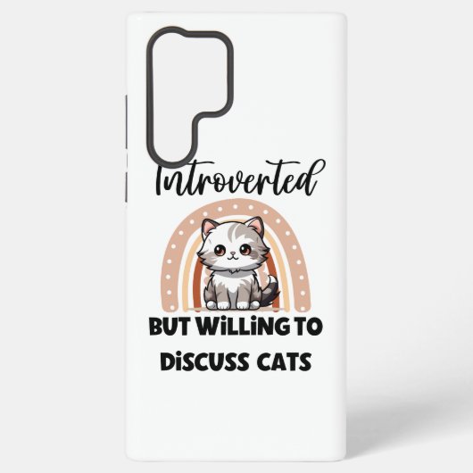 Funny Introvert Cat Lover Quote Samsung Galaxy Hoesje (Achterkant)