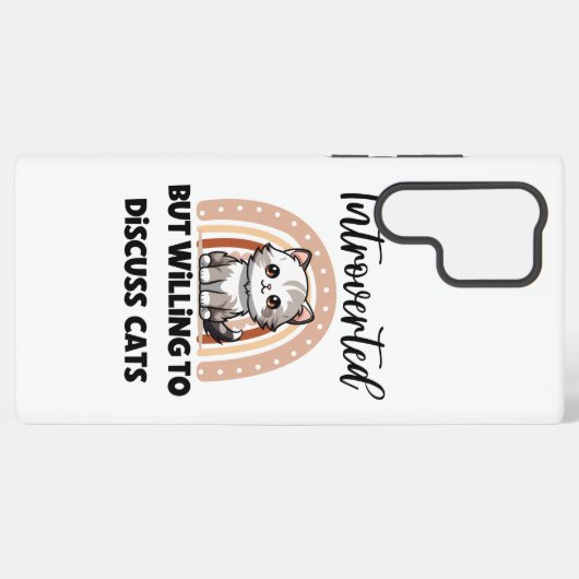 Funny Introvert Cat Lover Quote Samsung Galaxy Hoesje (Achterkant horizontaal)
