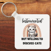 Funny Introvert Cat Lover Quote Sleutelhanger (Voorkant)