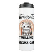 Funny Introvert Cat Lover Quote Thermosbeker (Voorkant)