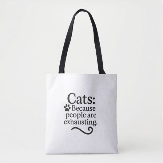 Funny Introvert Cat Lover Tote Bag (Voorkant)