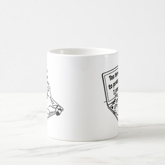 Funny Introvert Cat Mug – Too Tired To Care Koffiemok (Center)