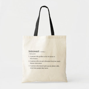 Funny Introvert Definition Canvas tas