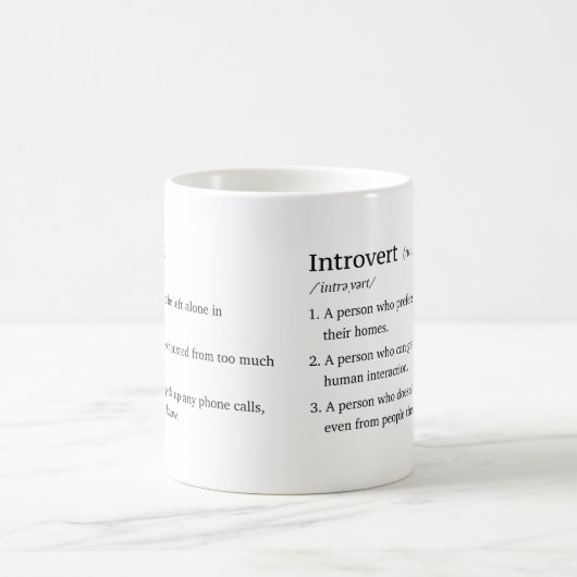 Funny Introvert Definition Coffee Cup Koffiemok (Center)