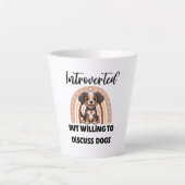 Funny Introvert Dog Lover Quote Latte Mok (Voorkant)